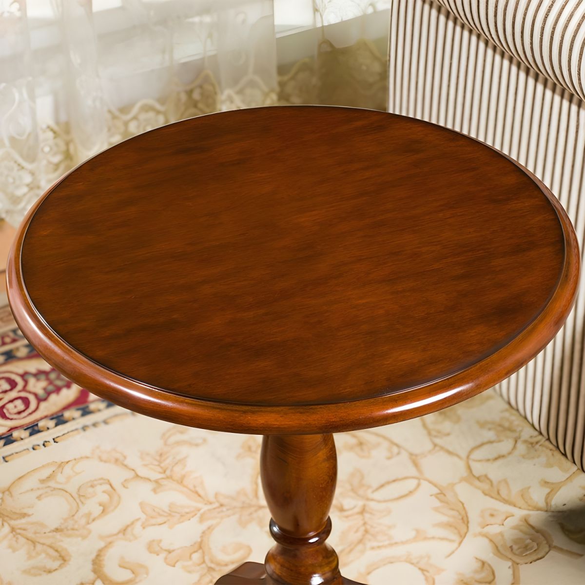 Solid Wood Small Round Table - Image 4
