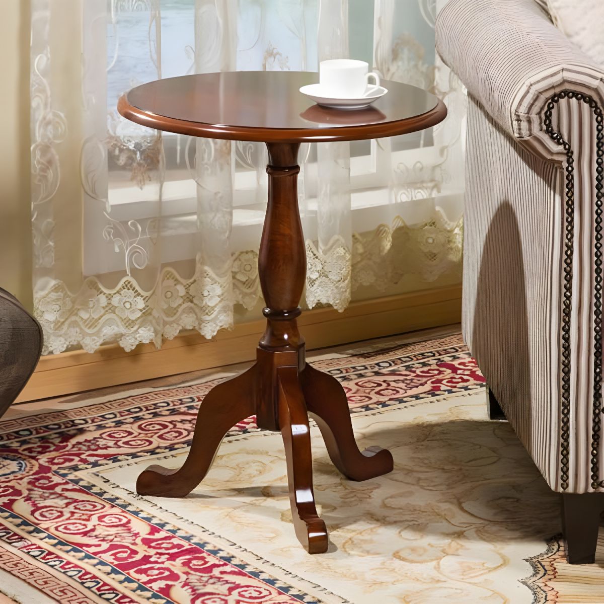 Solid Wood Small Round Table - Image 2
