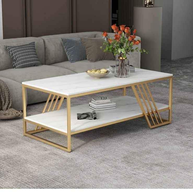 Portable White Console Tea Table