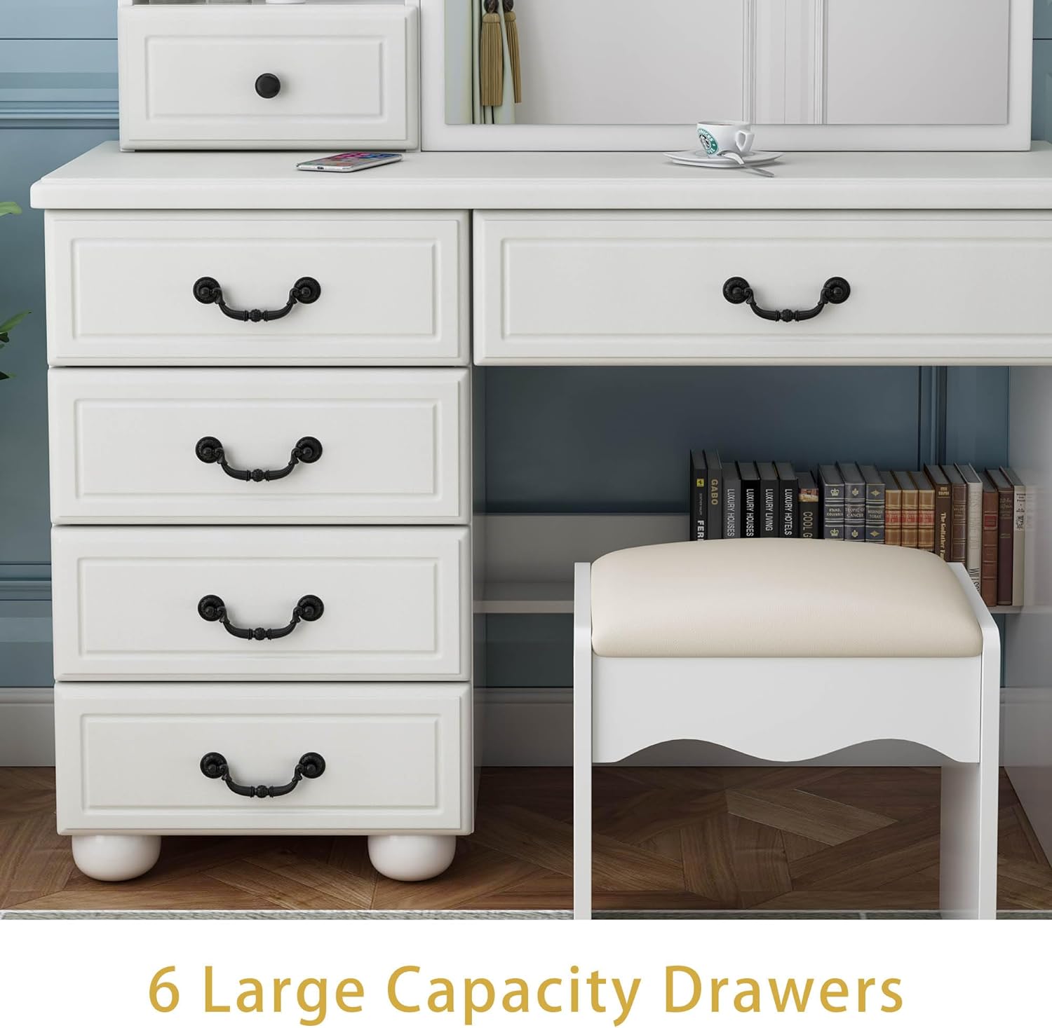 Makeup Vanity with Mirror and Lights - Image 2