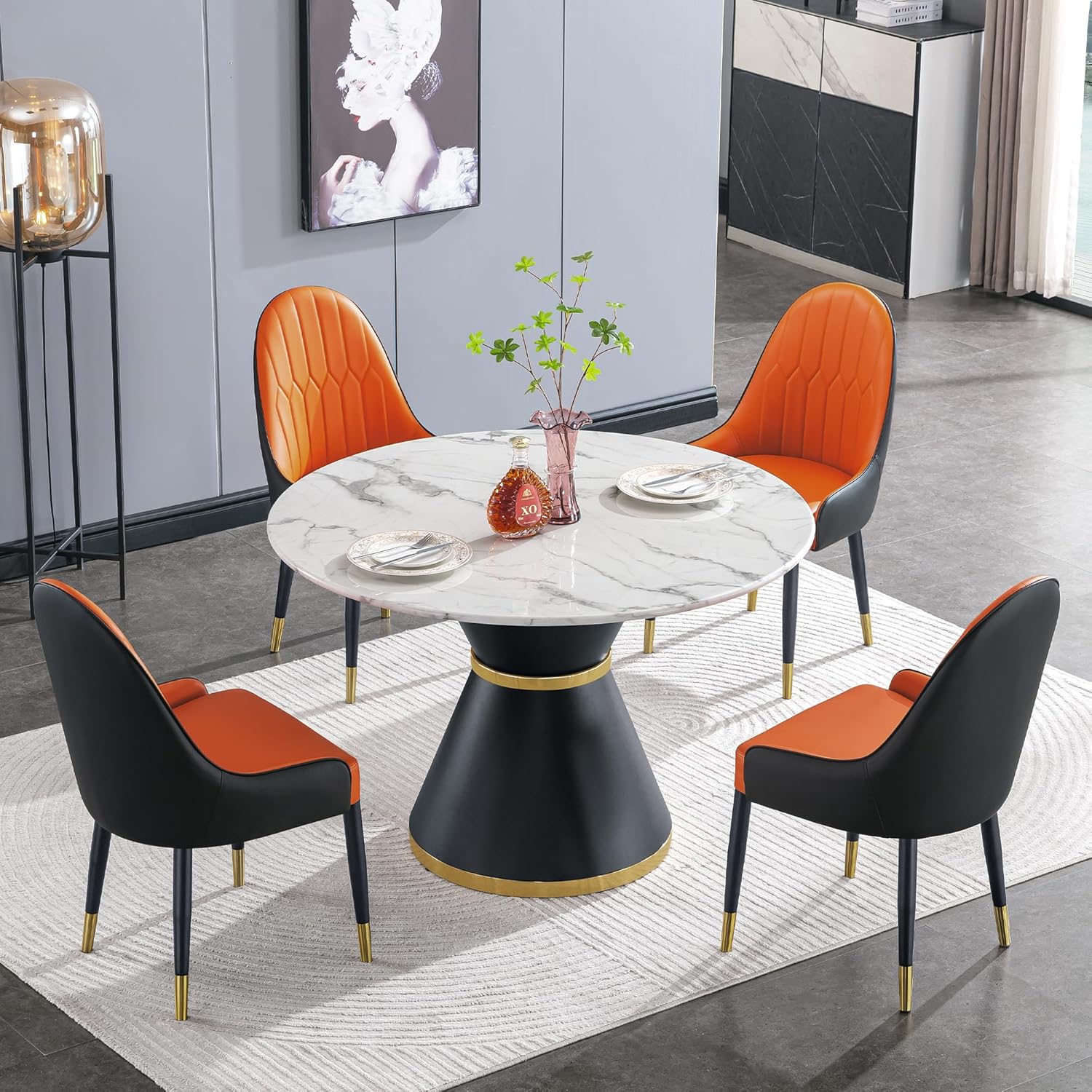 Round Marble Top Dining Table - Image 5