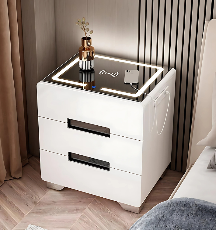 Smart Bedside Table with Lighting