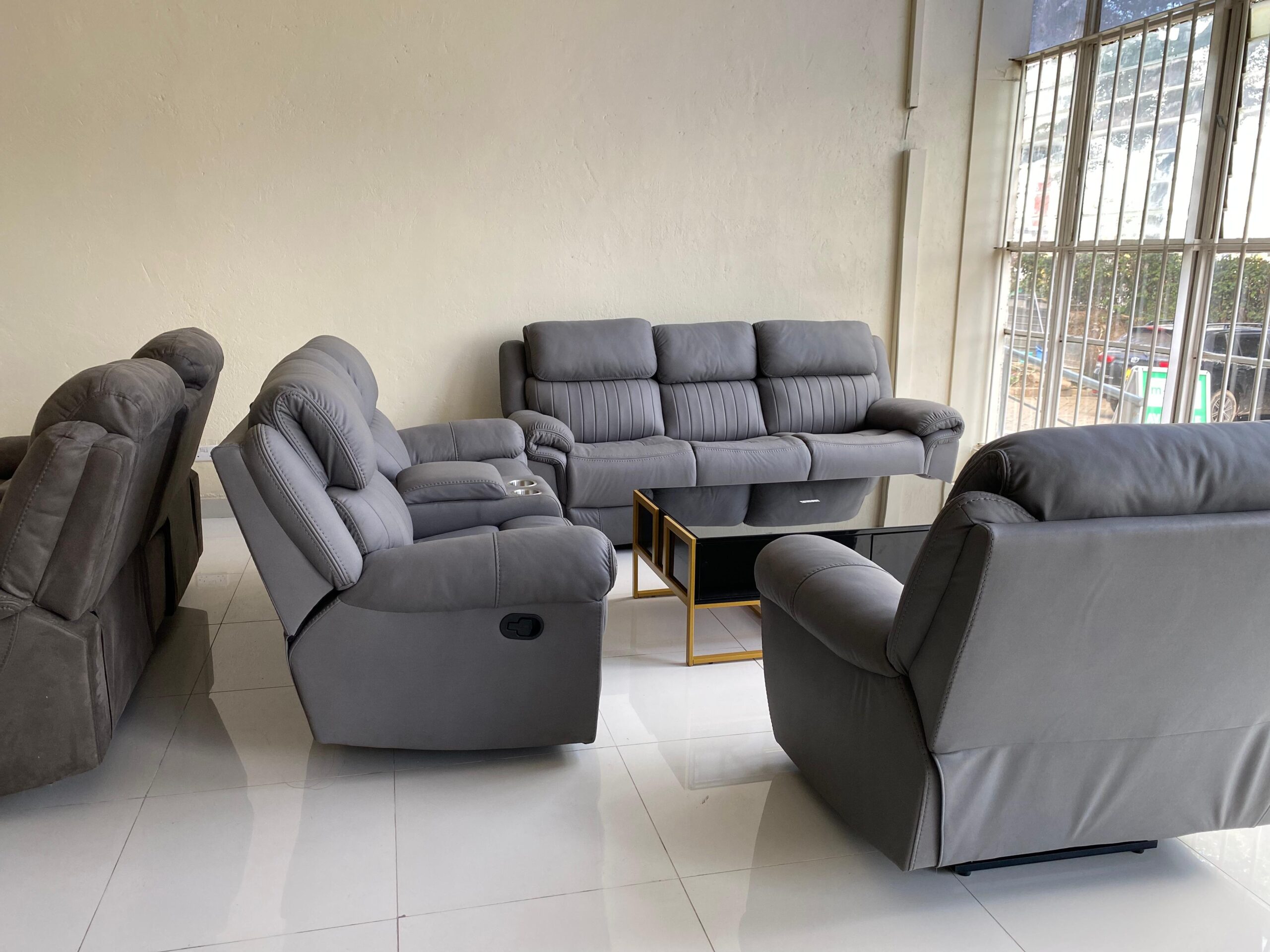 Oscar 6 Seater Fabric Recliner Sofa Set - Image 6