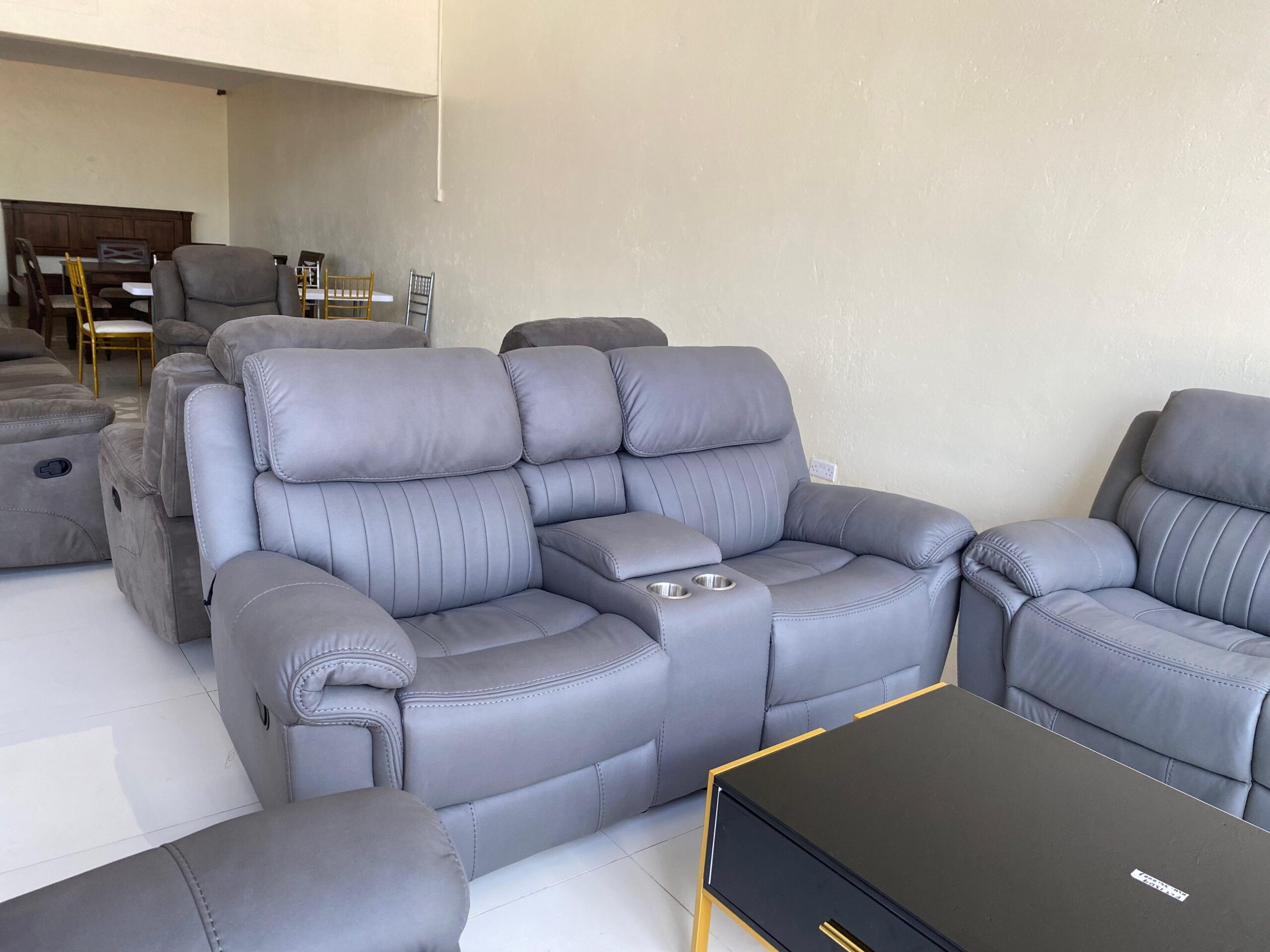 Oscar 6 Seater Fabric Recliner Sofa Set - Image 5